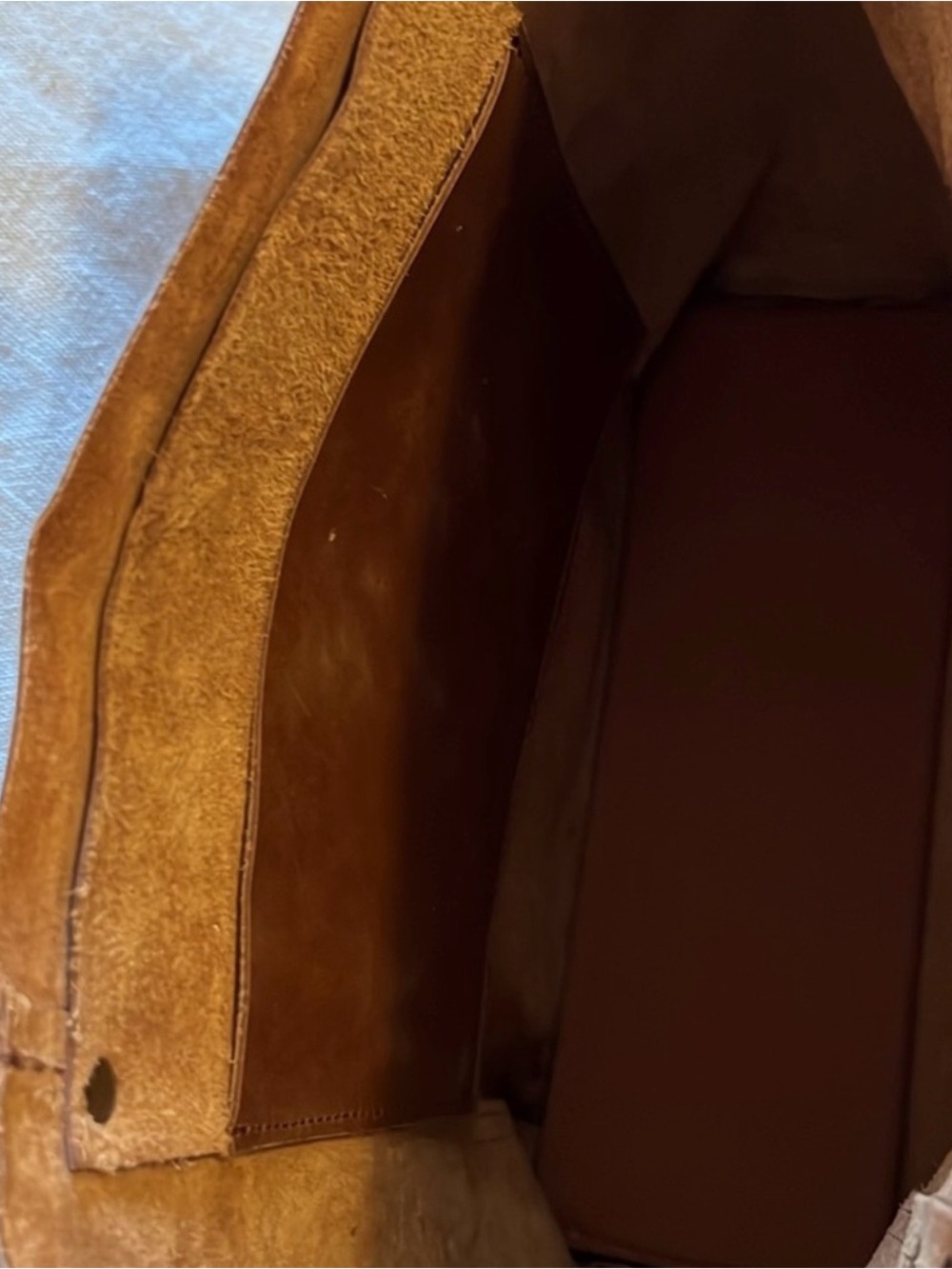 Le Papillon Brown Distressed Leather Tote - Picture 3 of 9
